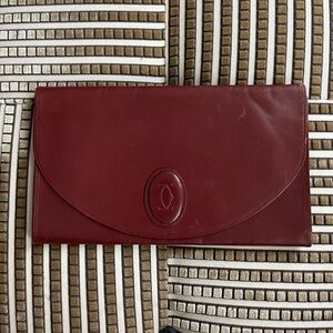 Cartier Burgundy Leather Clutch